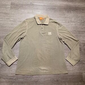 Hugo Boss Orange Mens Polo Shirt Long Sleeve Golf Green Gray Rugby Casual Preppy